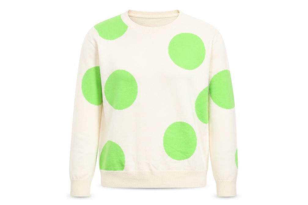 Marks and Spencer Womens Beige Round Neck Polka Dot Acrylic Pullover Jumper Size 10