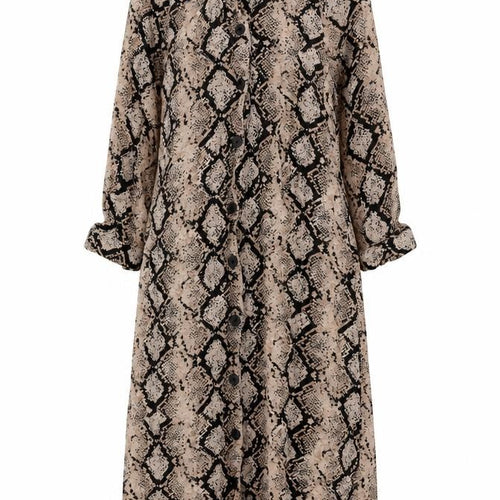 NEXT Womens Multicoloured Animal Print Viscose Shirt Dress Size 6 Collared Button - Snakeskin Pattern