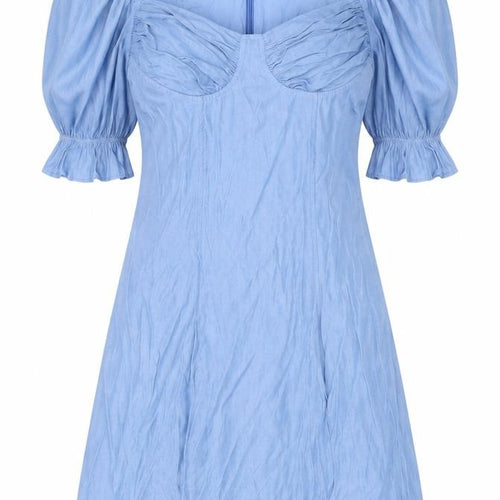 SkyLar Rose Womens Blue Cotton A-Line Size M Sweetheart Zip