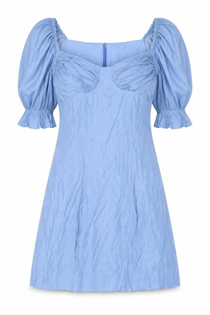 SkyLar Rose Womens Blue Cotton A-Line Size M Sweetheart Zip