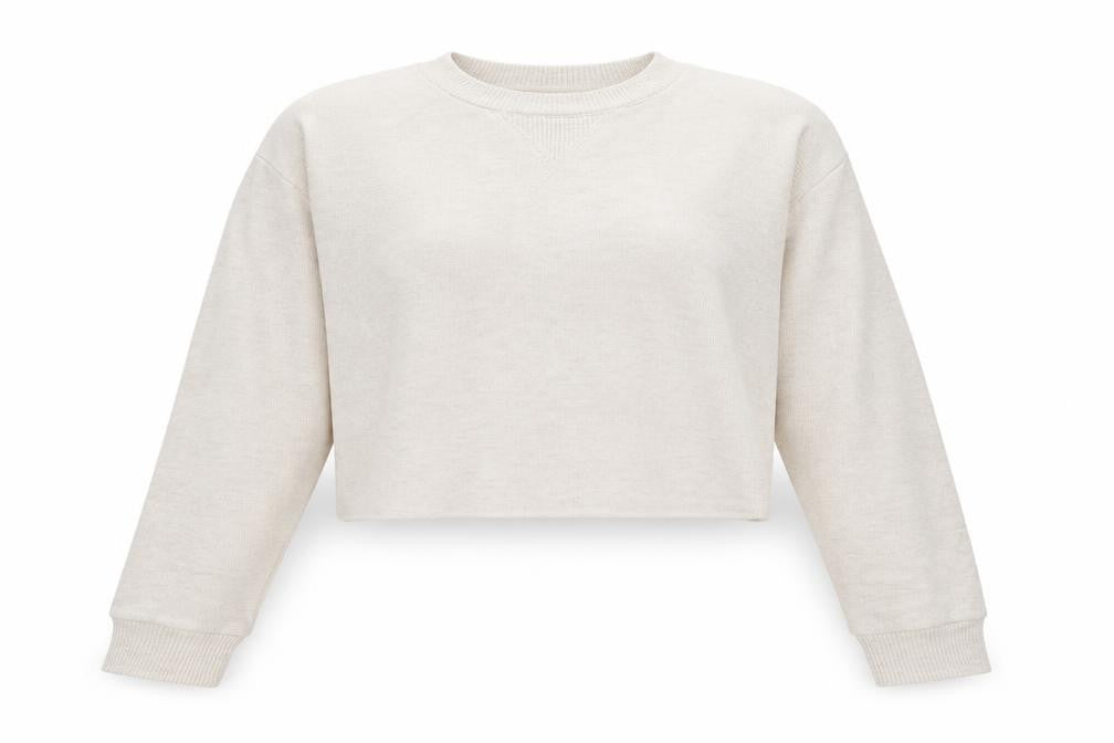 Front view of Zara women’s beige round neck polyester jumper, size S
