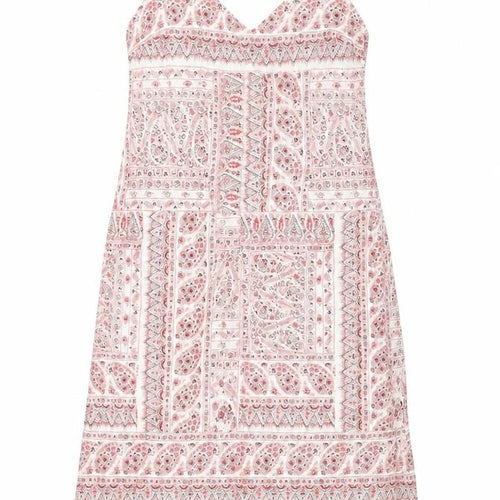 New Look Womens Red Paisley Polyester Slip Dress Size 10 V-Neck Pullover