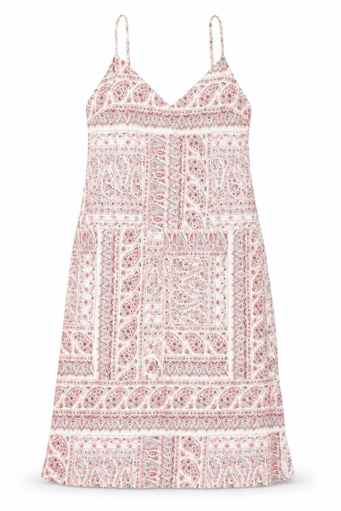 New Look Womens Red Paisley Polyester Slip Dress Size 10 V-Neck Pullover