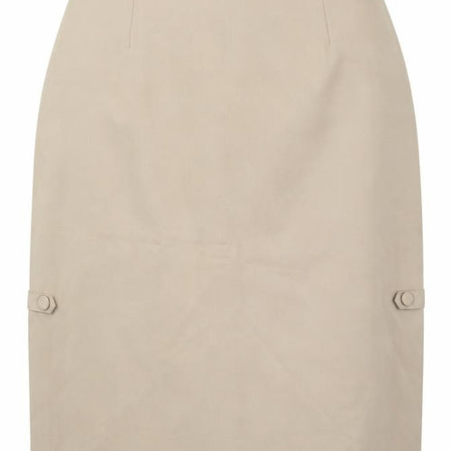 Pola Womens Beige Polyester Straight & Pencil Skirt Size 14 Zip