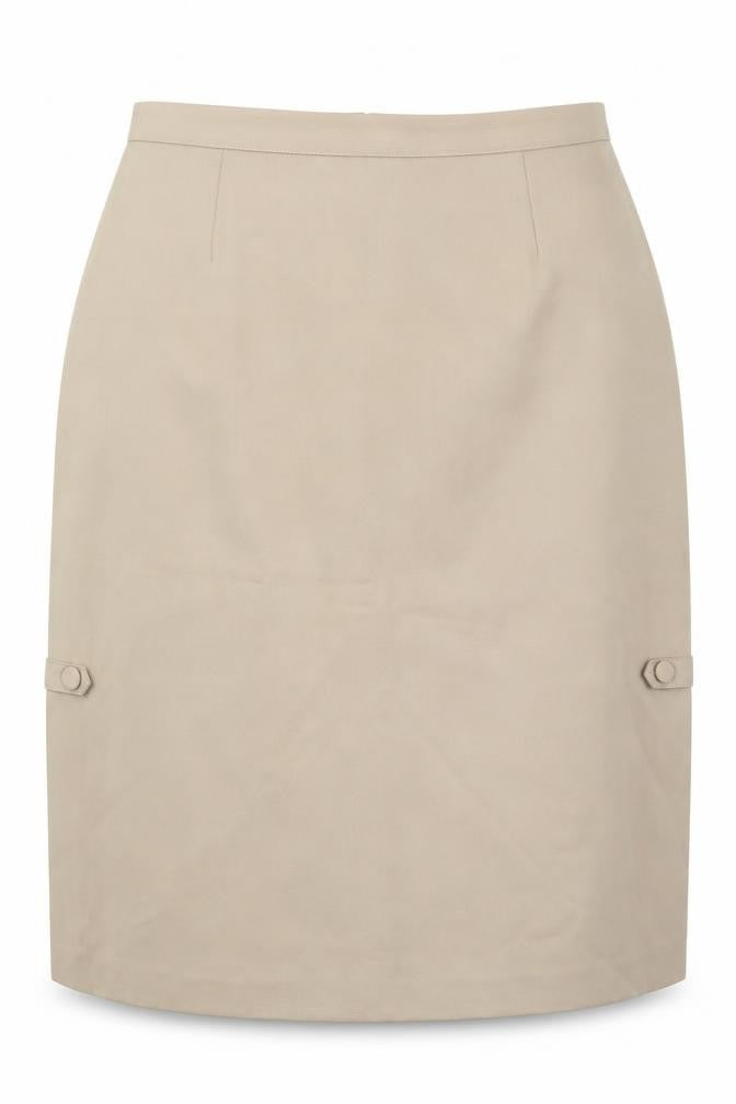 Pola Womens Beige Polyester Straight & Pencil Skirt Size 14 Zip