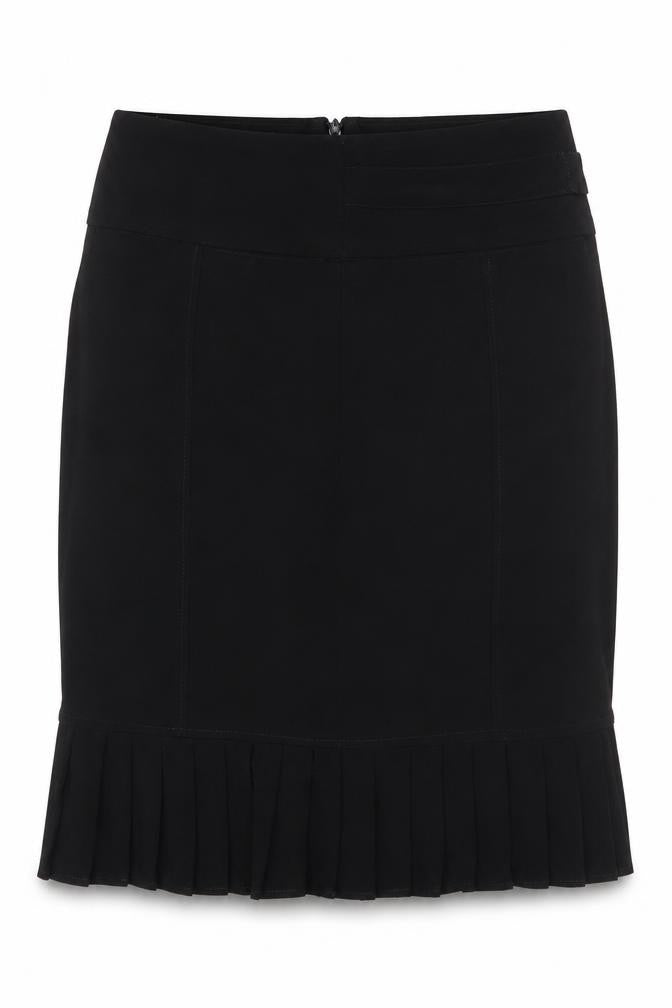 Preworn Womens Black Polyester Trumpet Skirt Size 8 Zip