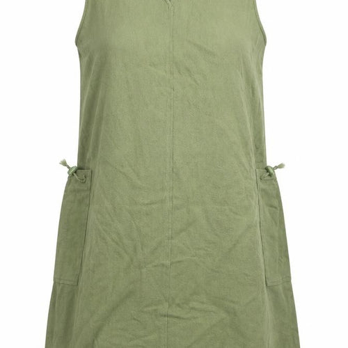 Yampa Womens Green 100% Cotton Tank Dress Size 6 V-Neck Pullover