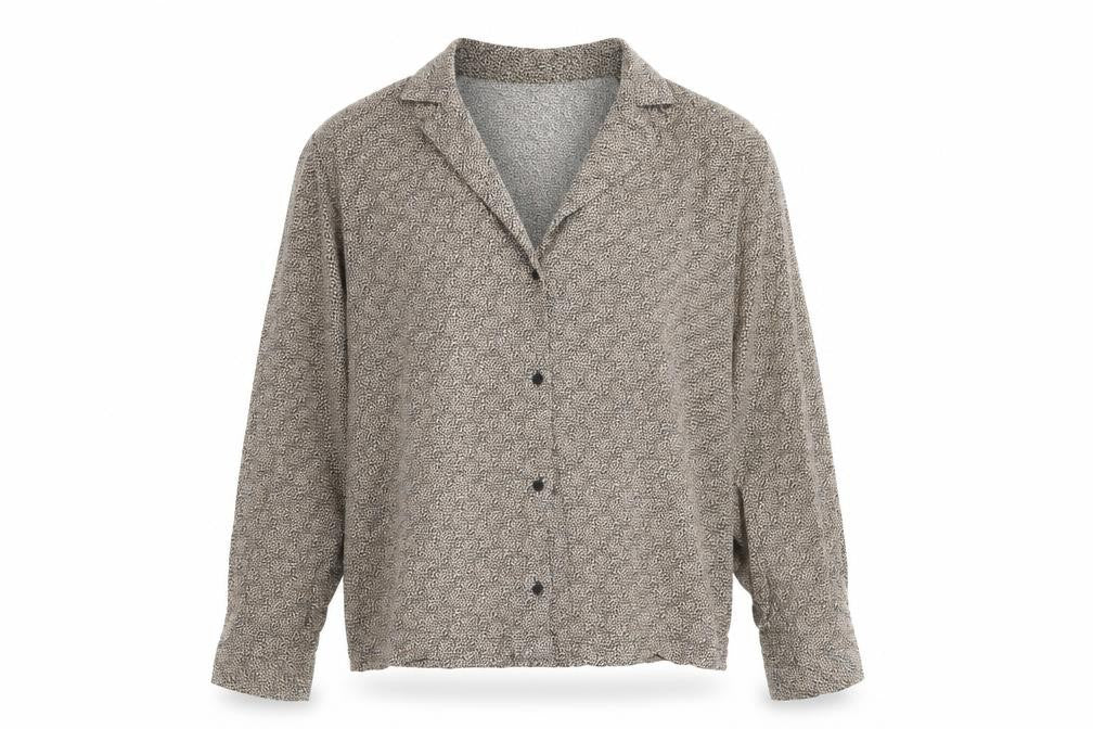 Pull&Bear Womens Brown Animal Print Viscose Basic Button-Up Size S Collared - Leopard Print