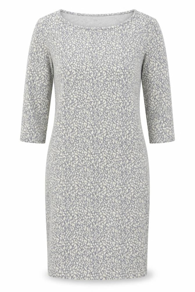 Dorothy Perkins Womens Grey Animal Print Polyester Sheath Size 8 Boat Neck Pullover