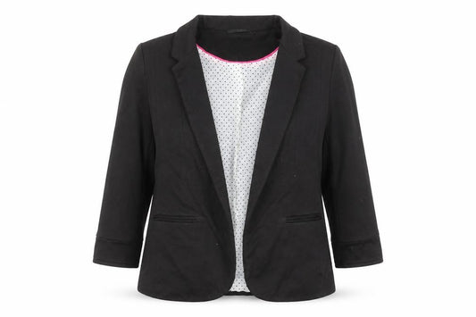 Front view of Wallis women’s black polyester jacket blazer, size UK 12