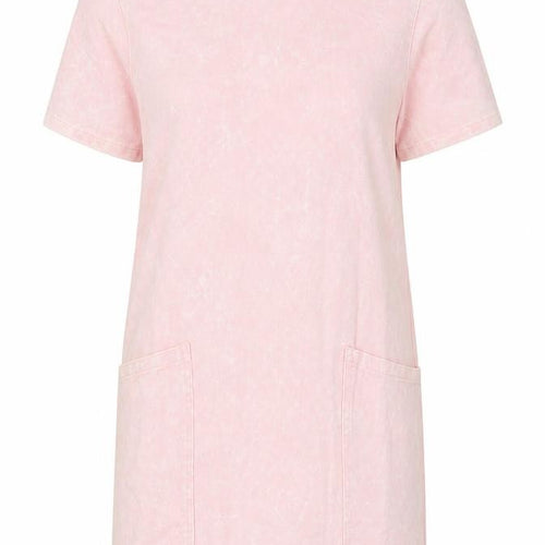 The Rockn Rev Womens Pink Cotton T-Shirt Dress Size 10 Round Neck Zip