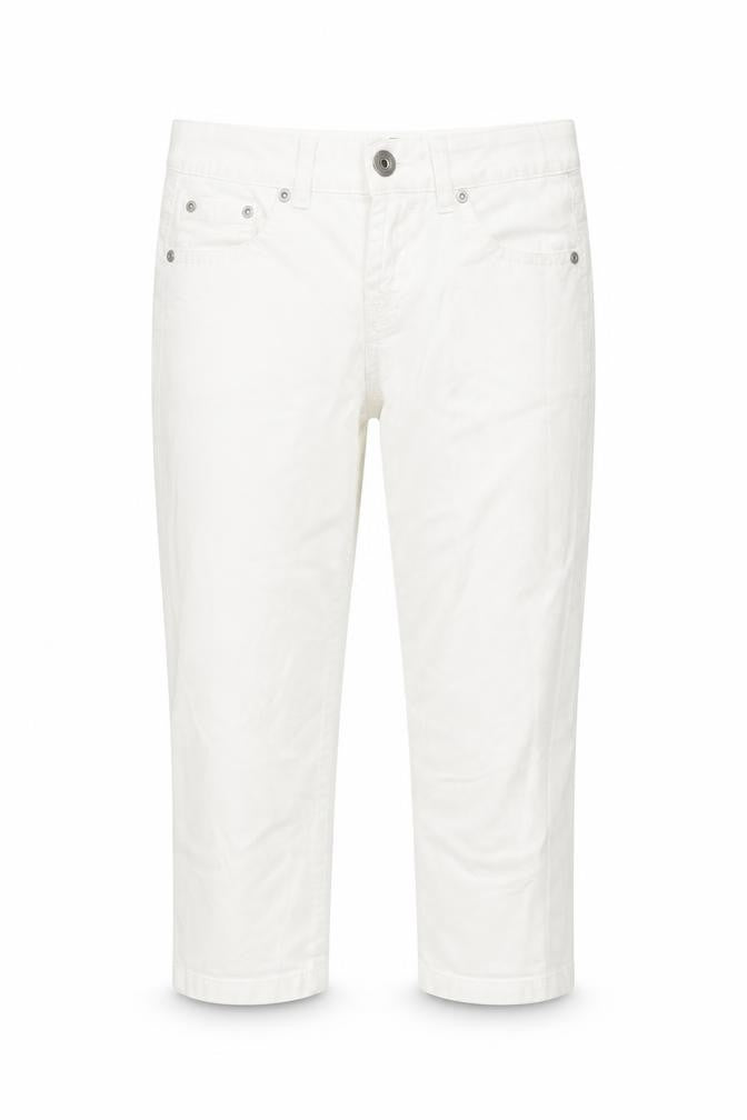 Denim & Co. Womens White Cotton Cropped Jeans Size 12 L20 in Regular Button
