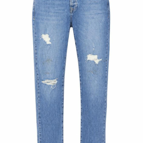 Topman Mens Blue Cotton Straight Jeans Size 34 in L34 in Regular Button