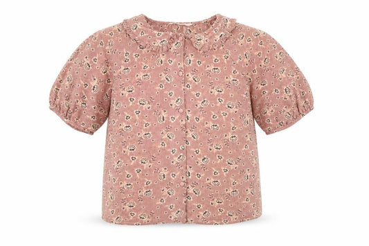 Front view of George women’s pink floral polyester basic button-up, size UK 8, collared - box fit shirt