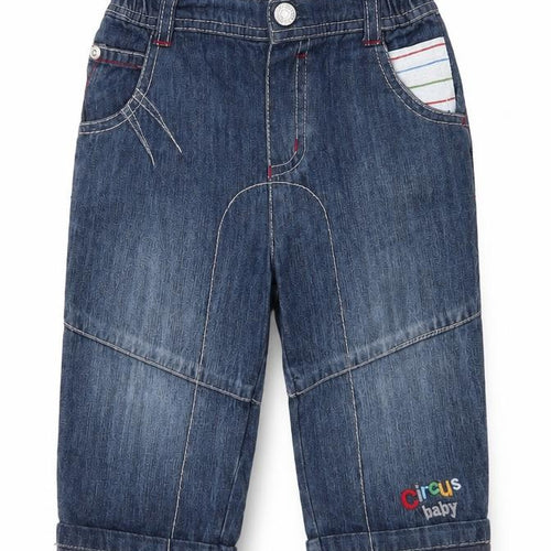Blue Zoo Boys Blue Cotton Capri Jeans Size 9-12 Months Button