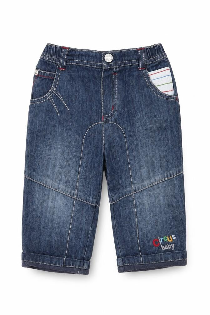 Blue Zoo Boys Blue Cotton Capri Jeans Size 9-12 Months Button