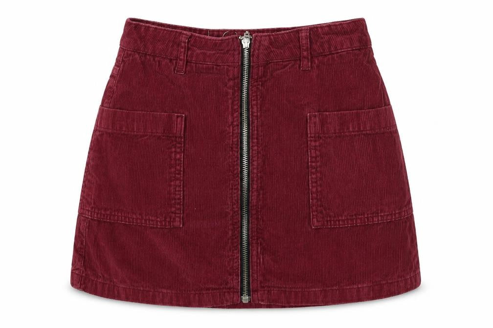 Topshop Womens Purple Cotton Mini Skirt Size 6 Zip