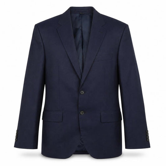 Front view of Marks & Spencer men’s blue polyester jacket blazer, size L
