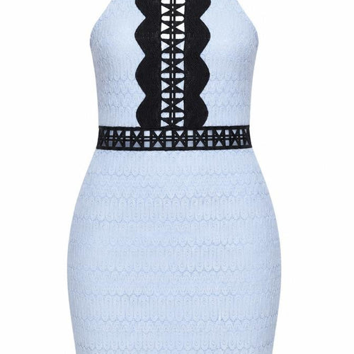 Topshop Womens Blue Cotton Bodycon Size 10 Square Neck Zip