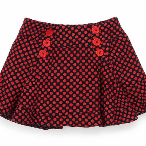 Preworn Girls Red Polka Dot Cotton A-Line Skirt Size 6 Years Regular Pull On