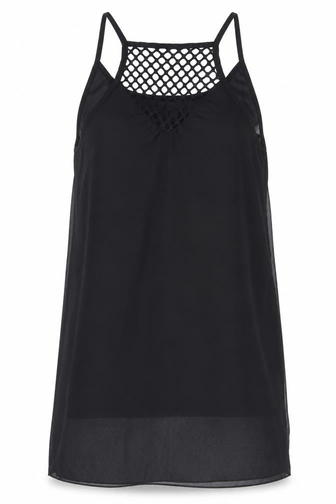 Preworn Womens Black Cotton Slip Dress Size 10 Scoop Neck Pullover