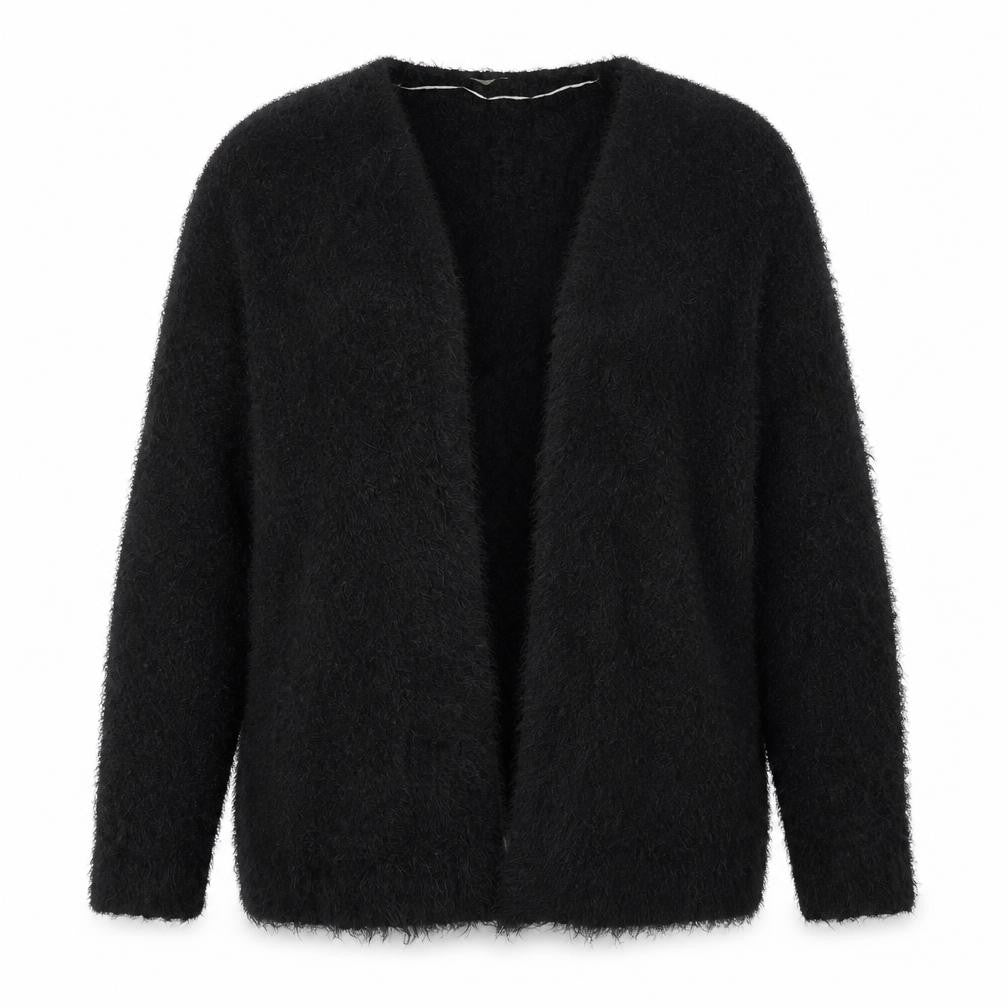 Love Knitwear Womens Black V-Neck Polyester Wrap Jumper Size 20