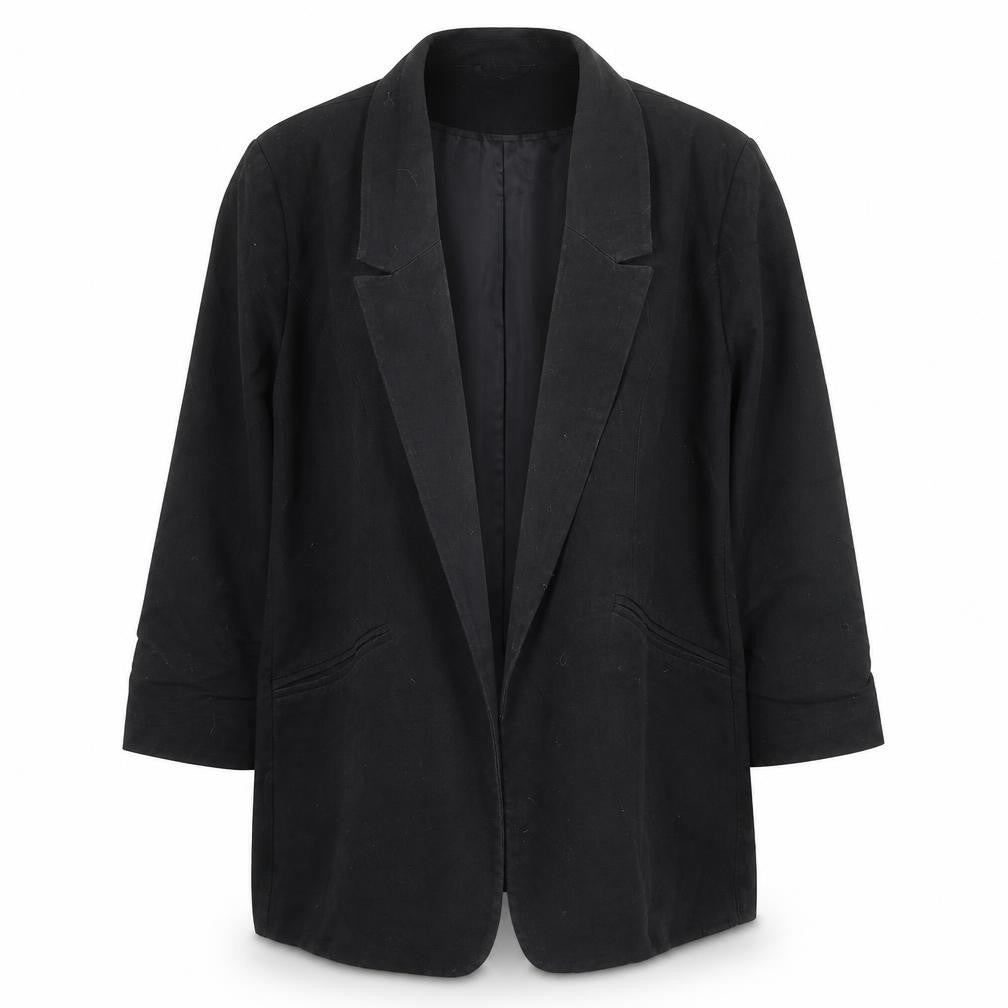 Front view of Dorothy Perkins women’s black polyester jacket blazer, size UK 10