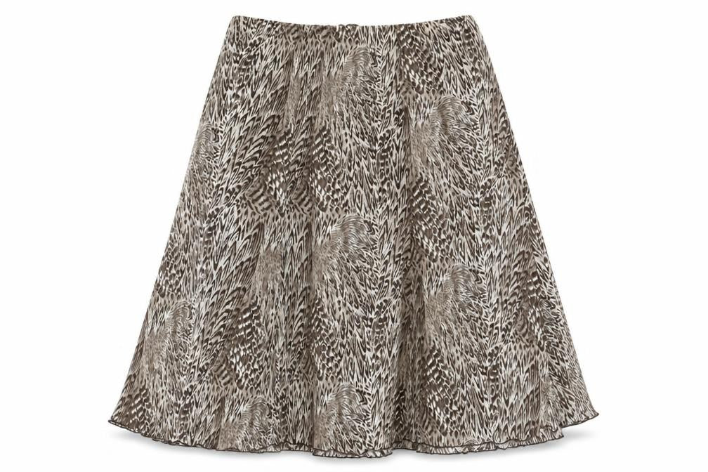 Al Paradise Womens Brown Geometric Polyester A-Line Skirt Size XL