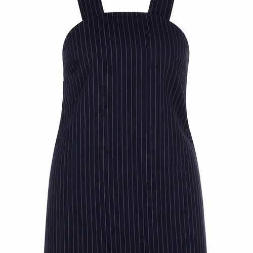 Cooperative Womens Blue Striped Polyester Tank Dress Size M Square Neck Zip