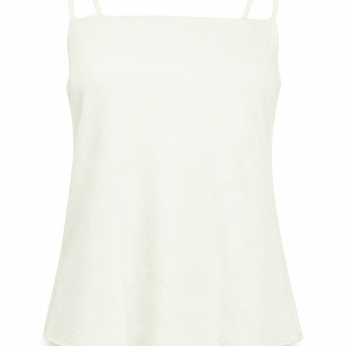 Mango Womens Ivory Polyester Basic Tank Size S Square Neck