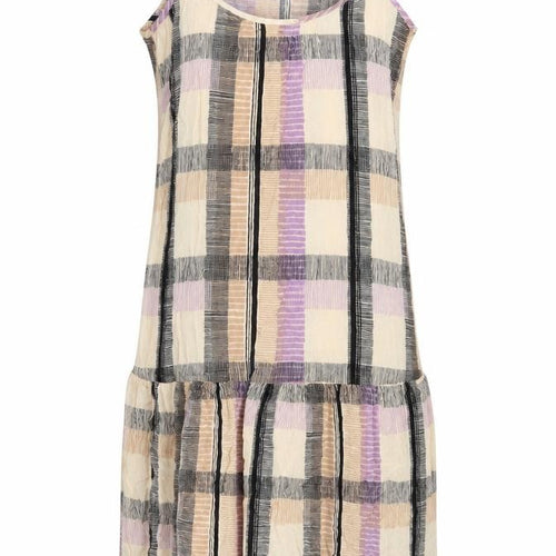 Marks and Spencer Womens Multicoloured Plaid Viscose Slip Dress Size 12 Round Neck Pullover
