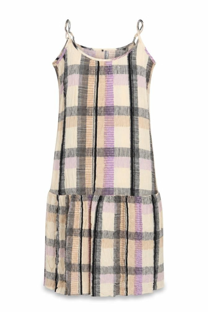 Marks and Spencer Womens Multicoloured Plaid Viscose Slip Dress Size 12 Round Neck Pullover