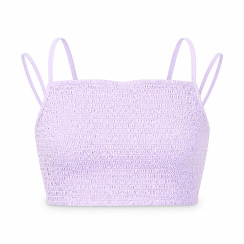 ASOS Womens Purple 100% Cotton Cropped Tank Size 14 Square Neck
