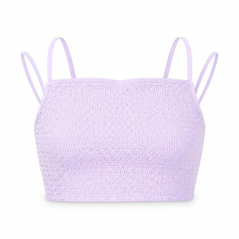 ASOS Womens Purple 100% Cotton Cropped Tank Size 14 Square Neck