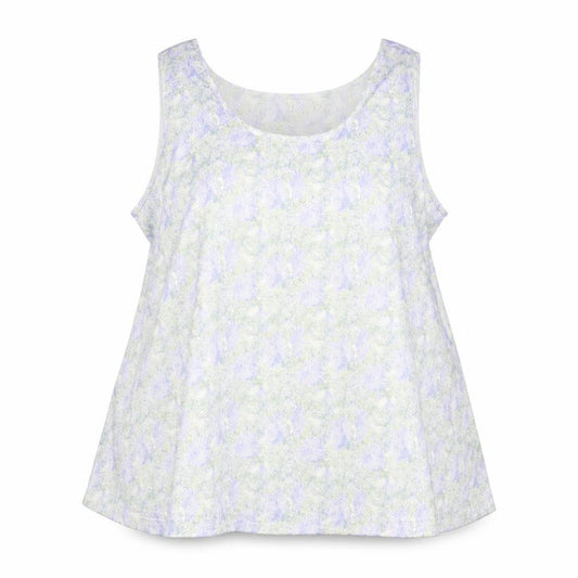 Front view of Marks & Spencer women’s white geometric polyester basic tank, size UK 22, round neck