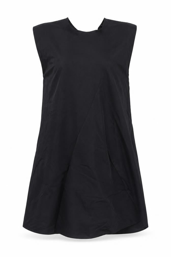 Front view of Zara women’s black polyester shift, size XS, round neck zip