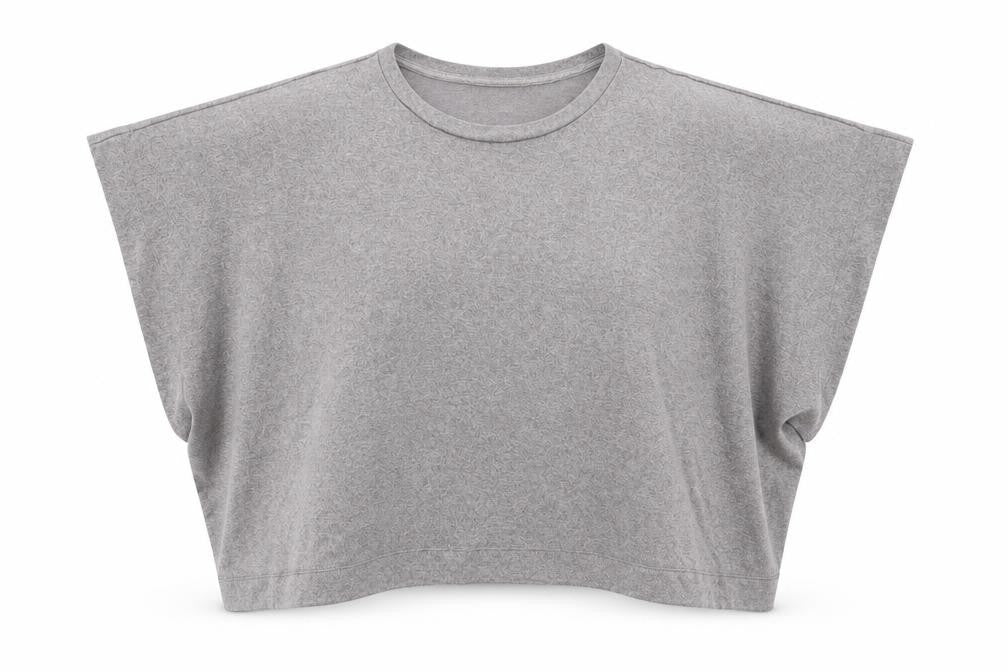 Front view of New York Intimates women’s grey viscose basic t-shirt, size L, round neck
