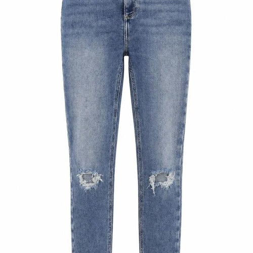New Look Womens Blue Cotton Skinny Jeans Size 8 Regular Button