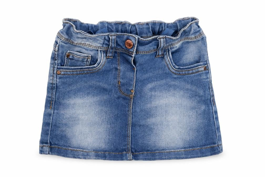 Evie Angel Girls Blue Cotton Mini Skirt Size 3 Years Regular Button