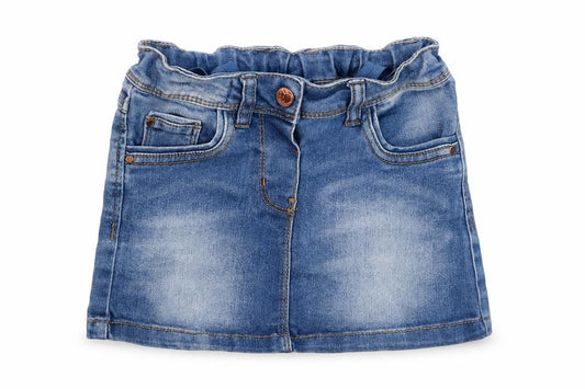 Evie Angel Girls Blue Cotton Mini Skirt Size 3 Years Regular Button