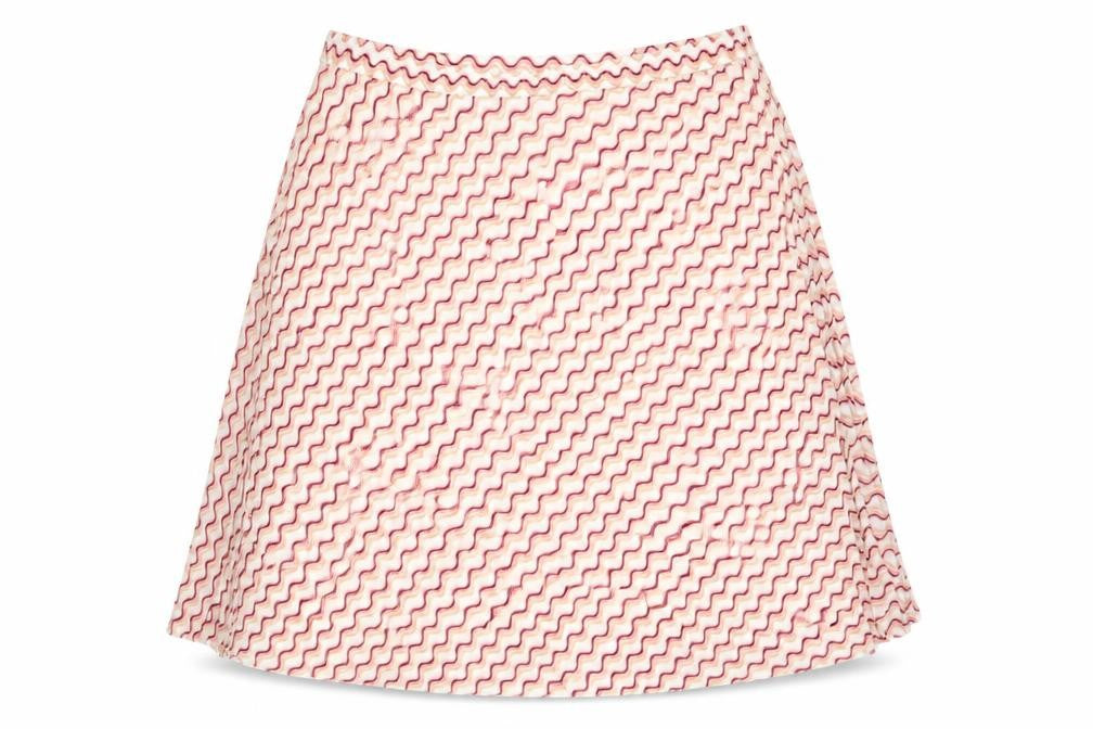 Marks and Spencer Womens Pink Geometric Polyester A-Line Skirt Size 22