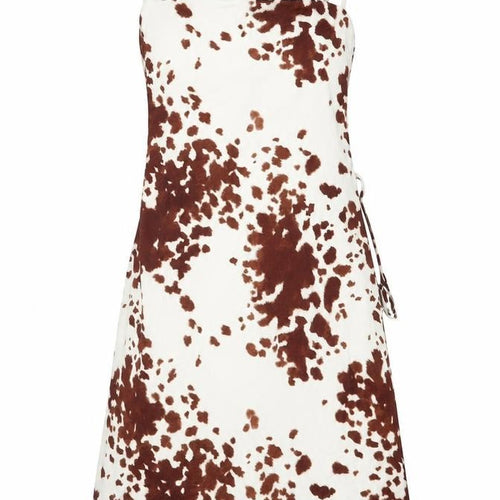 Bershka Womens Multicoloured Geometric Polyester Slip Dress Size L Square Neck Tie
