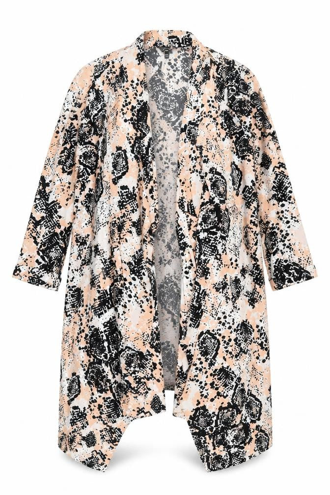 Joanna Hope Womens Pink Animal Print Jacket Size 16