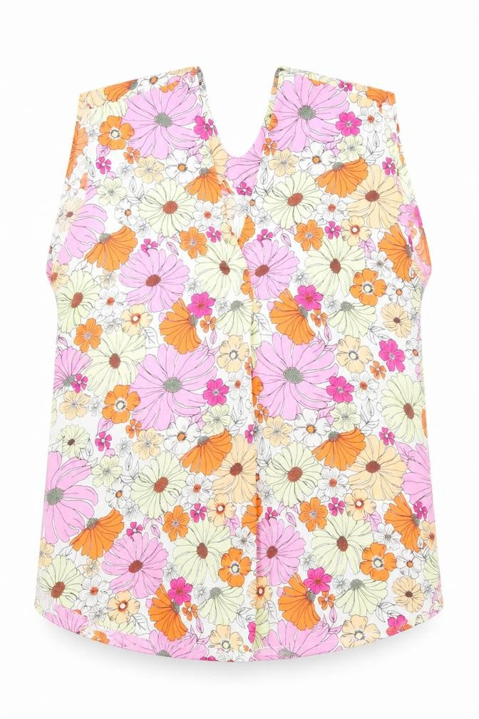 Front view of Marks & Spencer women’s multicoloured floral polyester basic blouse, size UK 8, v-neck