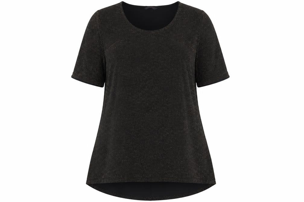 Marks and Spencer Womens Gold Polyester Tunic T-Shirt Size 16 Round Neck