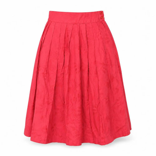 Preworn Womens Red Cotton Peasant Skirt Size S Button