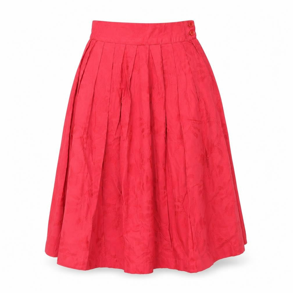 Preworn Womens Red Cotton Peasant Skirt Size S Button