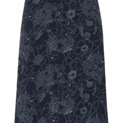 ELVI Womens Blue Floral Polyester Straight & Pencil Skirt Size 36 Zip