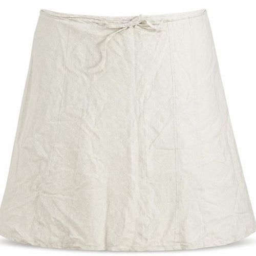 Concetti Womens Beige Linen A-Line Skirt Size 24 Tie