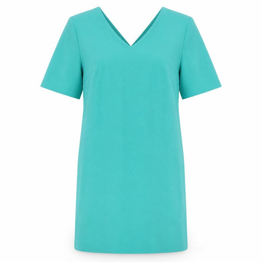 Front view of Red Herring women’s green polyester shift, size UK 16, v-neck pullover